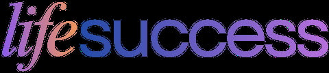 LifeSuccess logo with purple italic life and blue success text